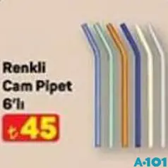 RENKLİ CAM PİPET 6'LI fiyat ve kampanya bilgisi